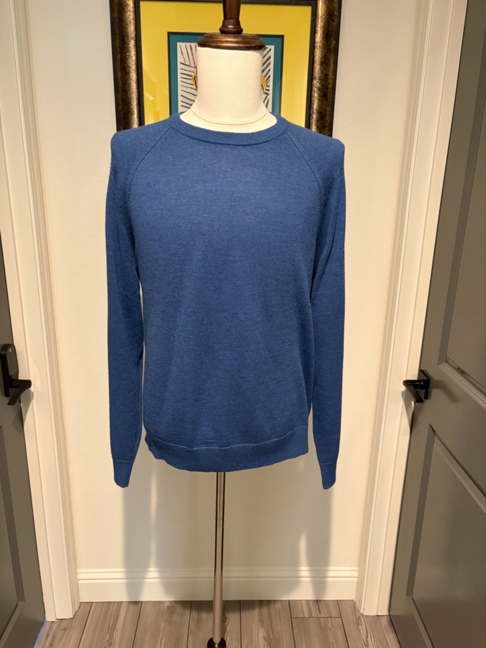 Banana Republic Men's Italian Merino Wool Crewneck Sweater Blue L
